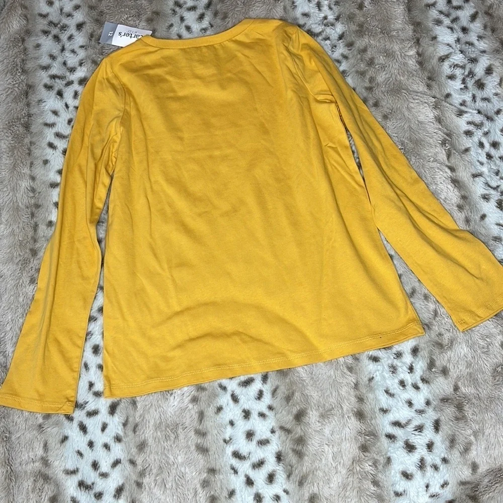 Carters Kid NWT Girls Yellow Cat Tiara Purrrfect Long Sleeve Graphic Tee 12